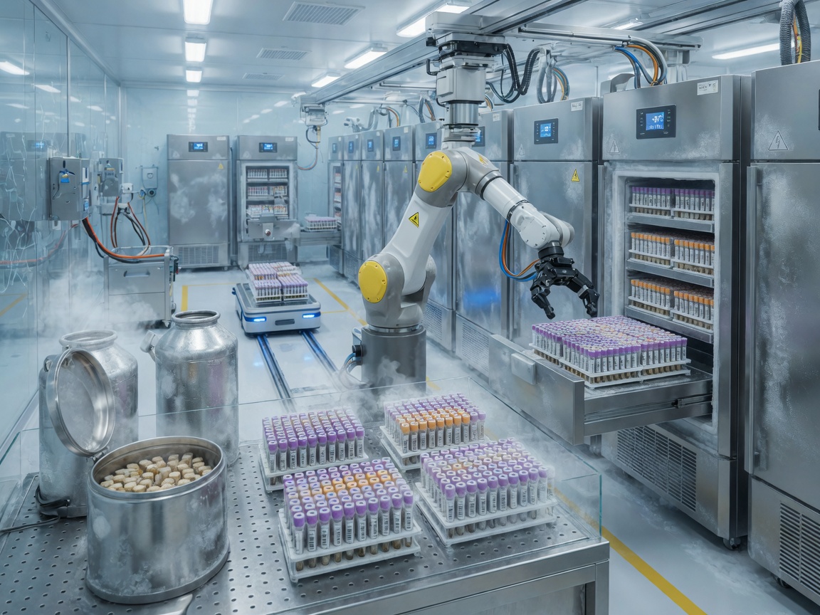 Automated freezer and sample storage system in biobank