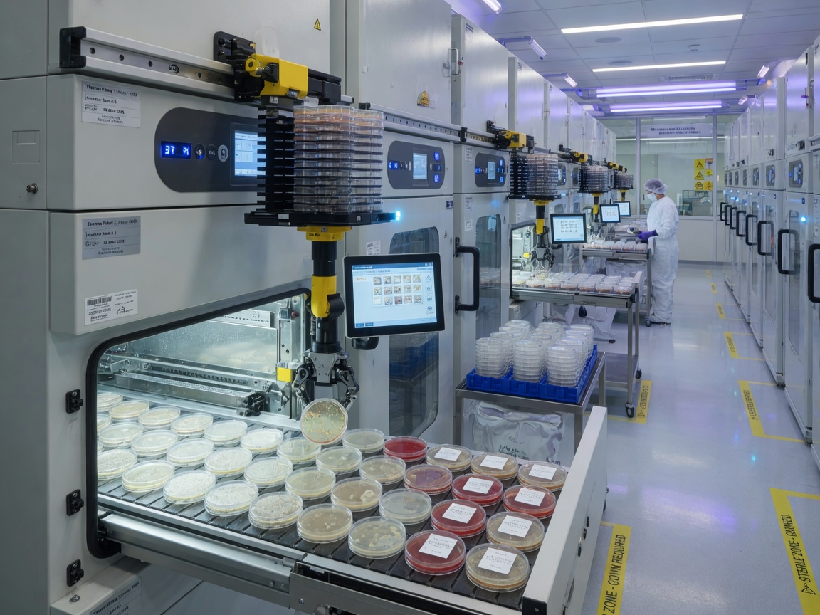 Automated microbiology laboratory with digital plate reading