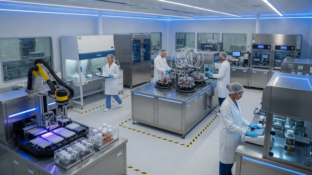Robotic liquid handling workstation in laboratory